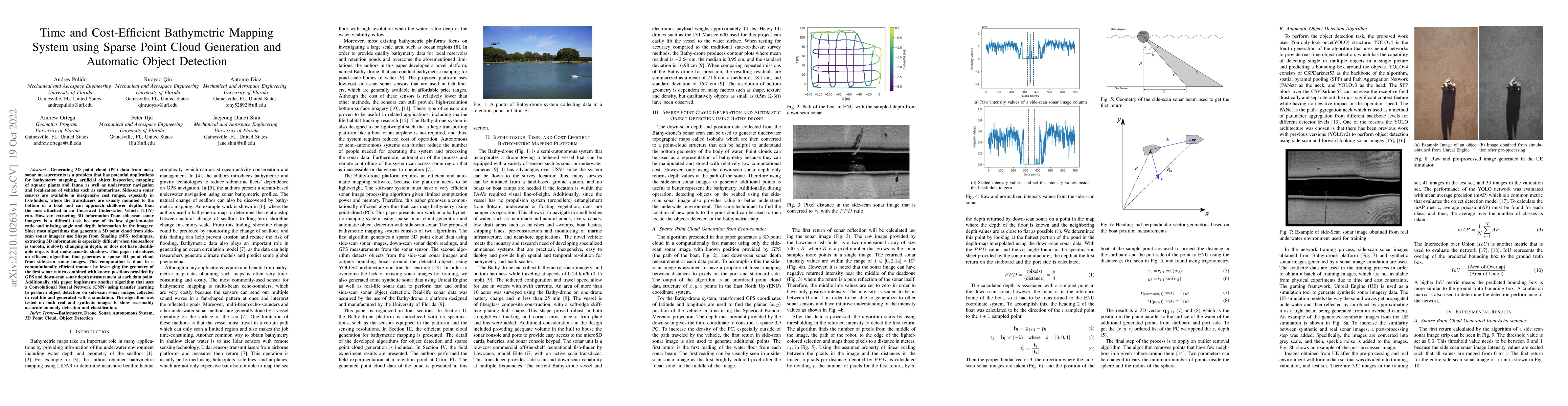 Thumbnail for Time and Cost-Efficient Bathymetric Mapping System using Sparse Point
  Cloud Generation and Automatic Object Detection