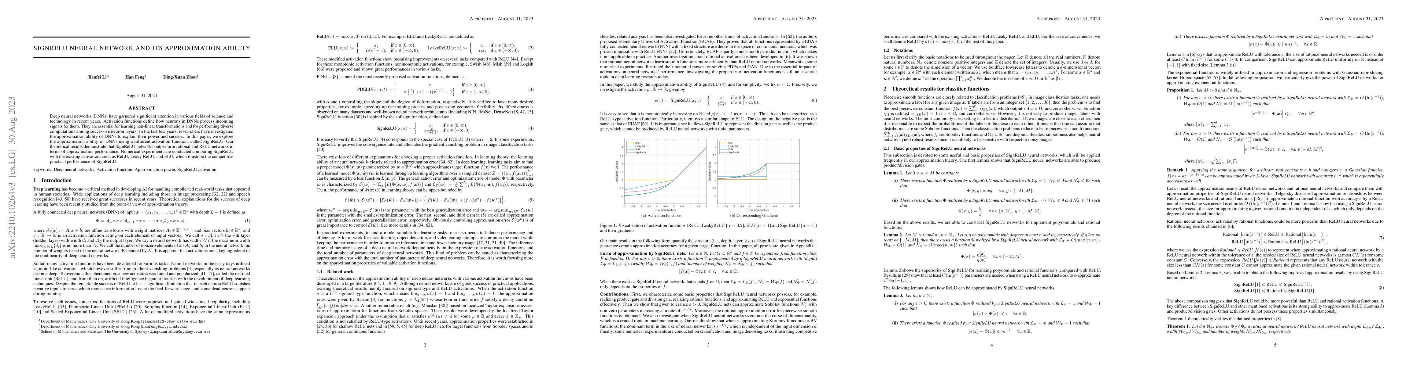 Thumbnail for SignReLU neural network and its approximation ability