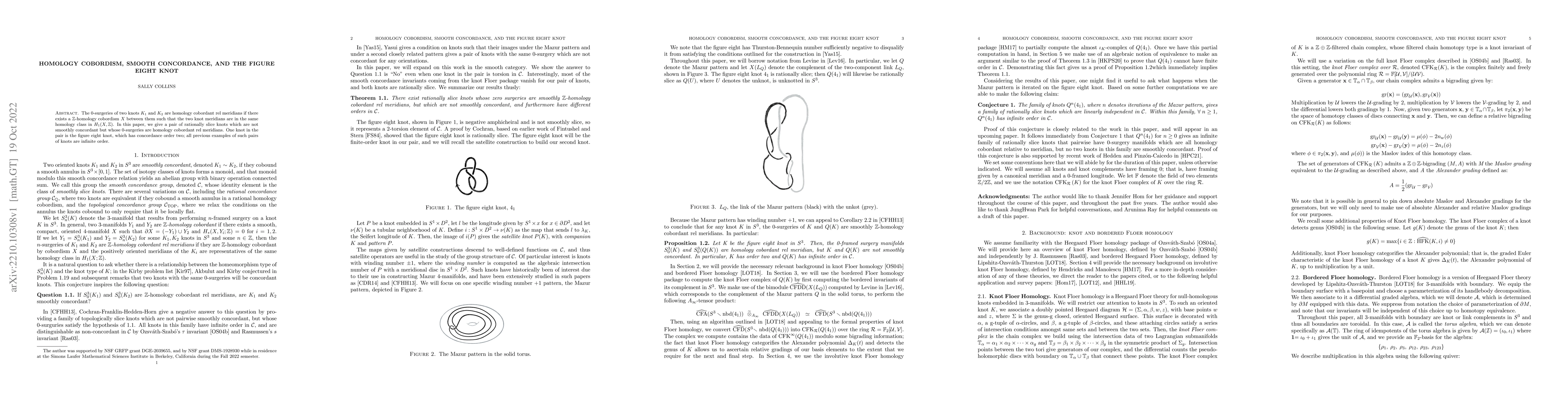 Thumbnail for Homology cobordism, smooth concordance, and the figure eight knot