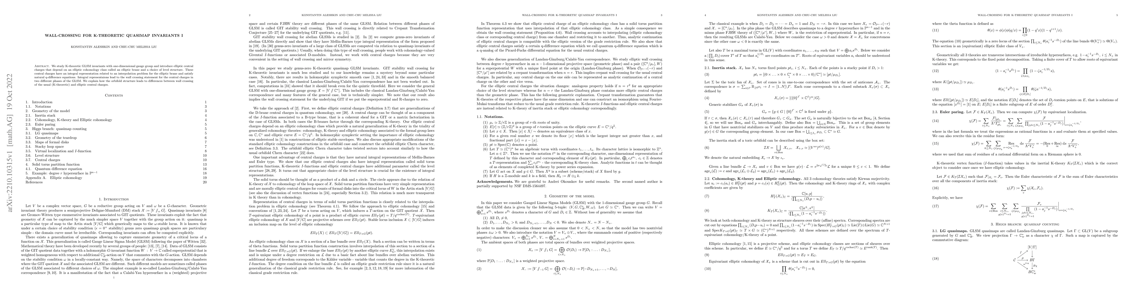 Thumbnail for Wall-crossing for K-theoretic quasimap invariants I