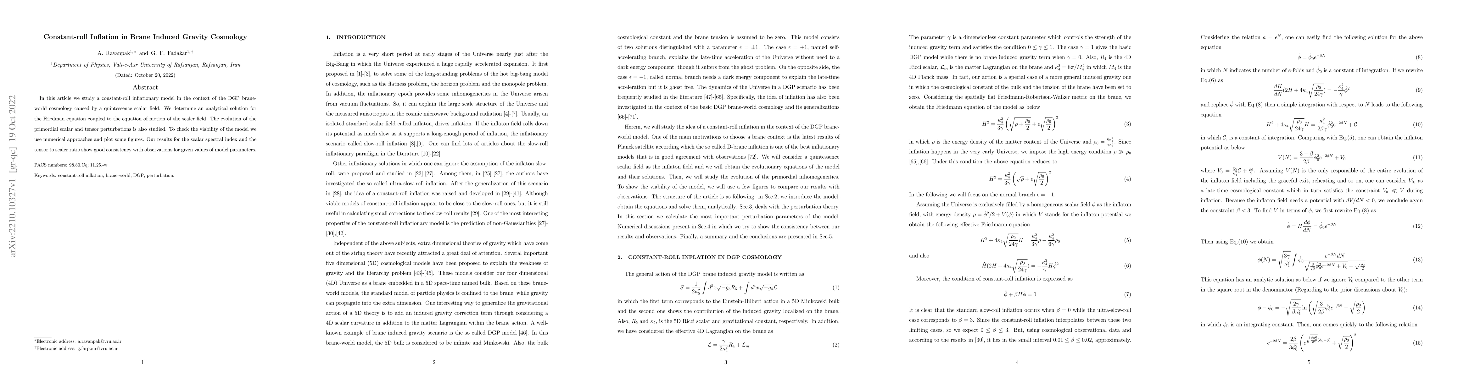 Thumbnail for Constant-roll Inflation in Brane Induced Gravity Cosmology