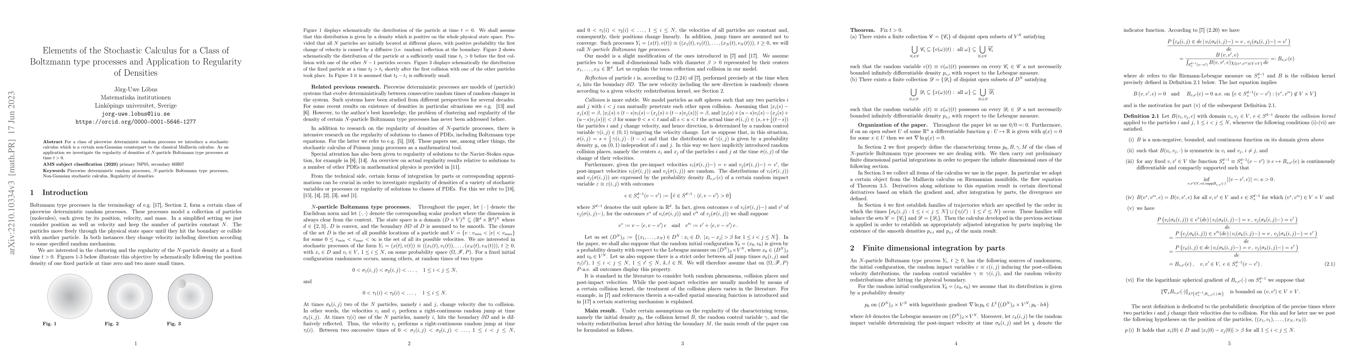 Thumbnail for Elements of the Stochastic Calculus for a Class of Boltzmann type
  processes and Application to Regularity of Densities