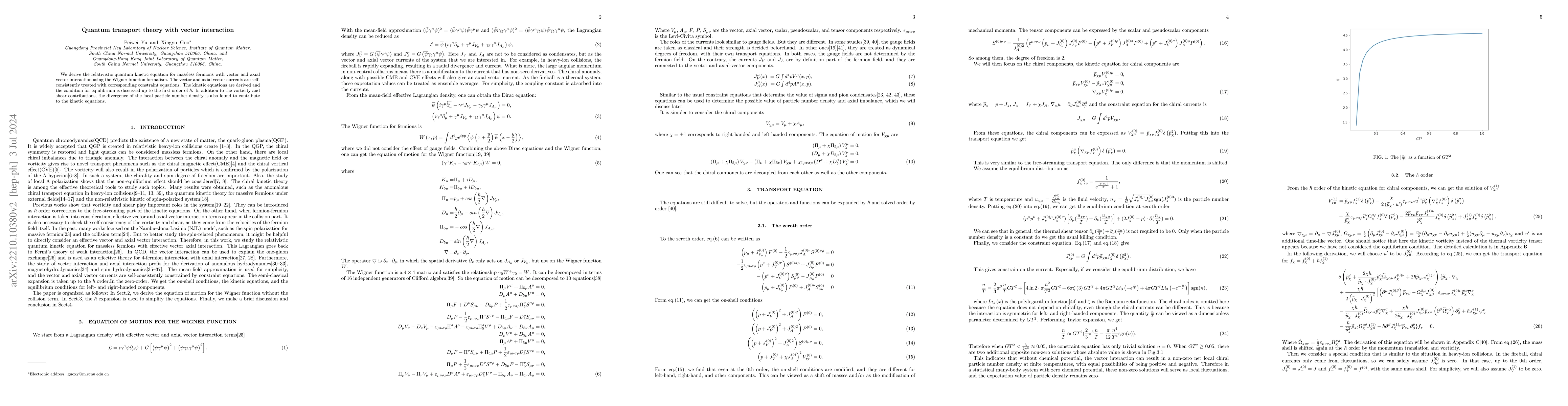 Thumbnail for Quantum transport theory with vector interaction