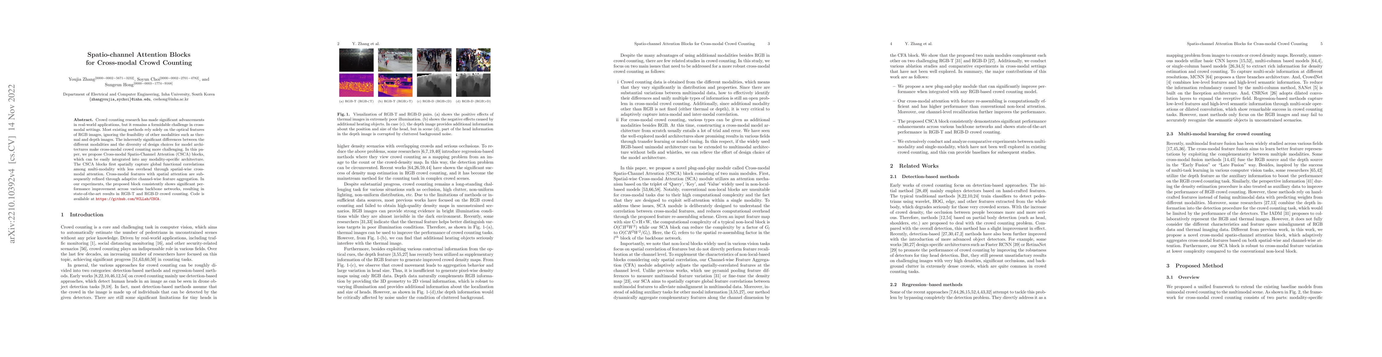 Thumbnail for Spatio-channel Attention Blocks for Cross-modal Crowd Counting