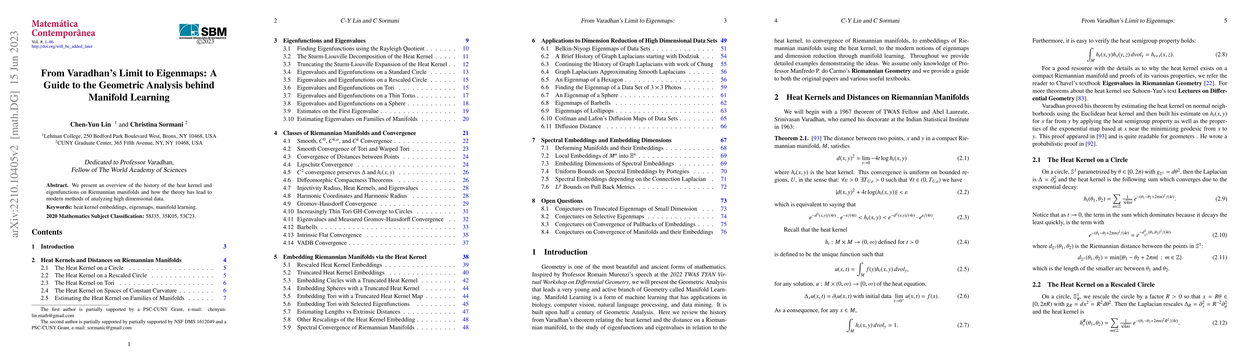 Thumbnail for From Varadhan's Limit to Eigenmaps: A Guide to the Geometric Analysis
  behind Manifold Learning