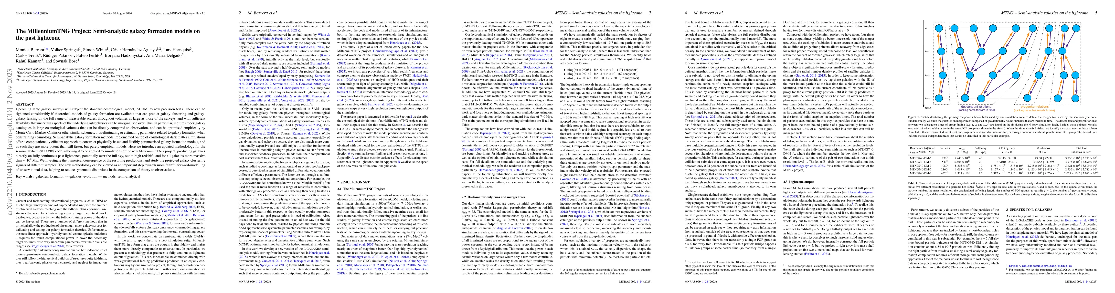 Thumbnail for The MillenniumTNG Project: Semi-analytic galaxy formation models on the
  past lightcone