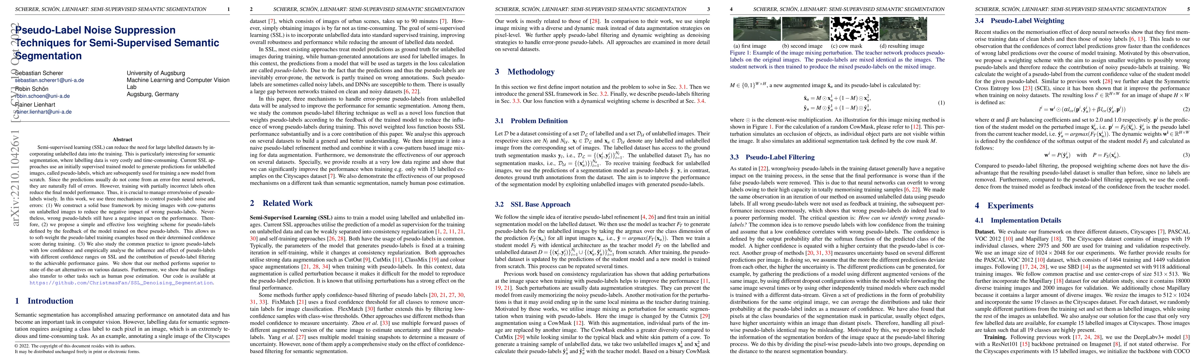 Thumbnail for Pseudo-Label Noise Suppression Techniques for Semi-Supervised Semantic
  Segmentation