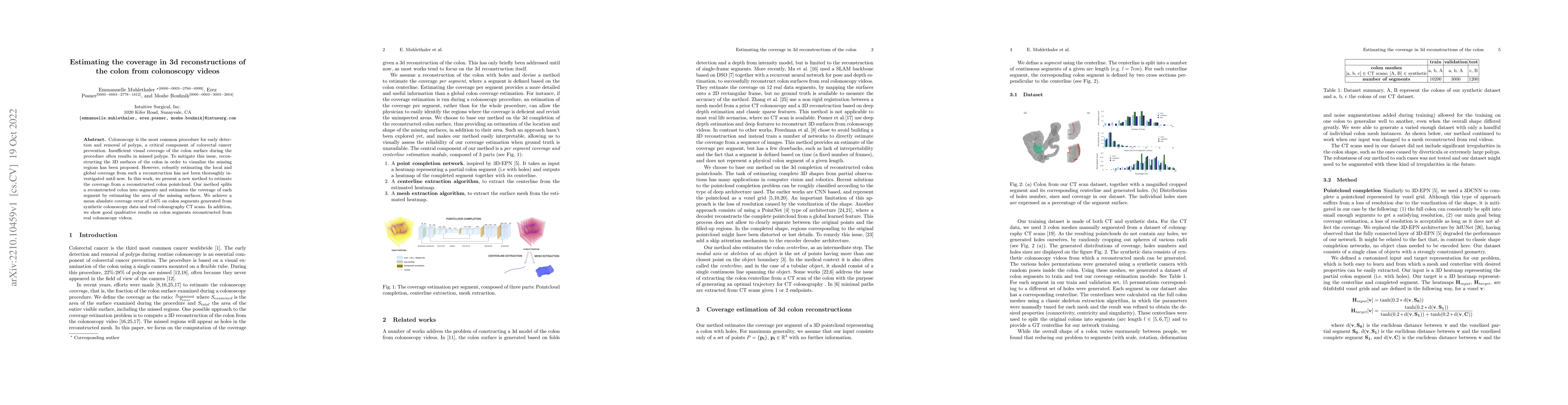 Thumbnail for Estimating the coverage in 3d reconstructions of the colon from
  colonoscopy videos