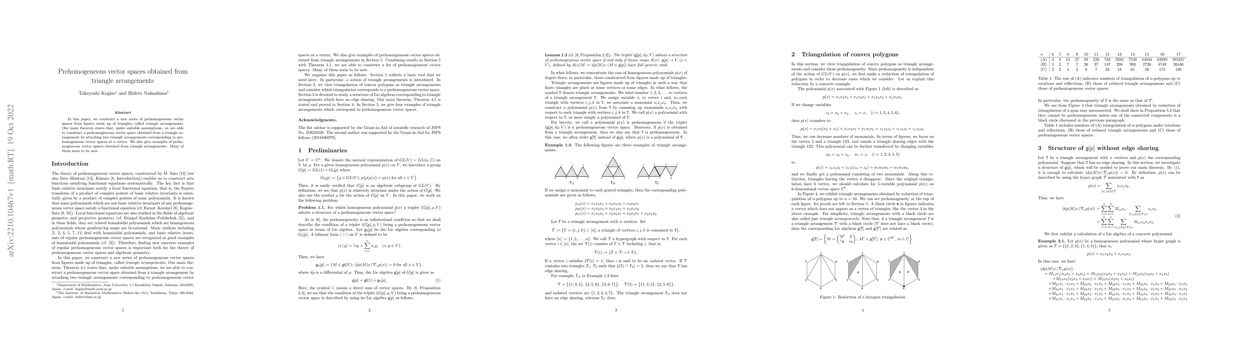 Thumbnail for Prehomogeneous vector spaces obtained from triangle arrangements