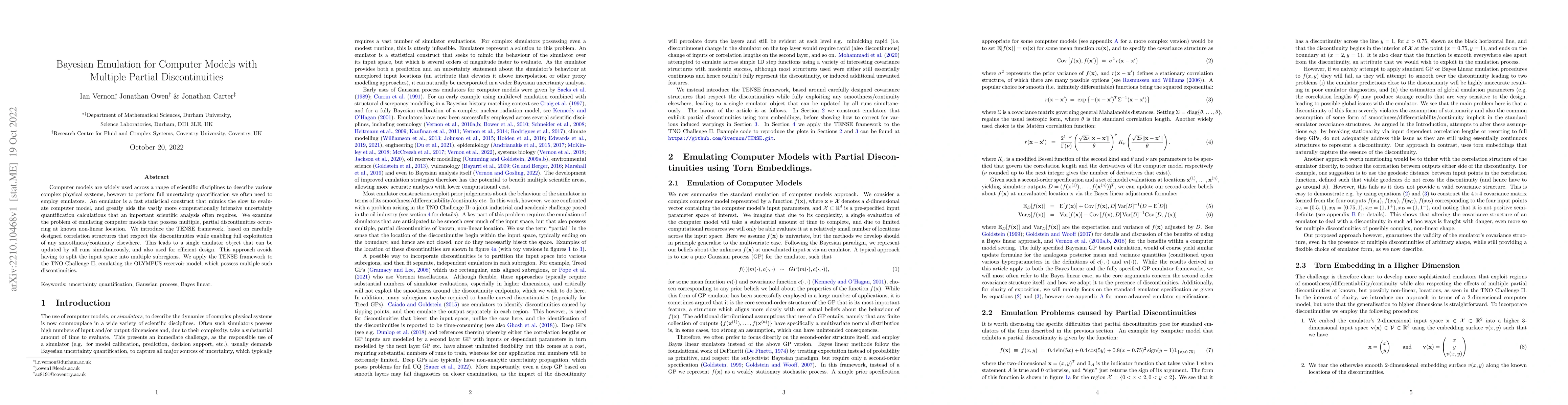 Thumbnail for Bayesian Emulation for Computer Models with Multiple Partial
  Discontinuities