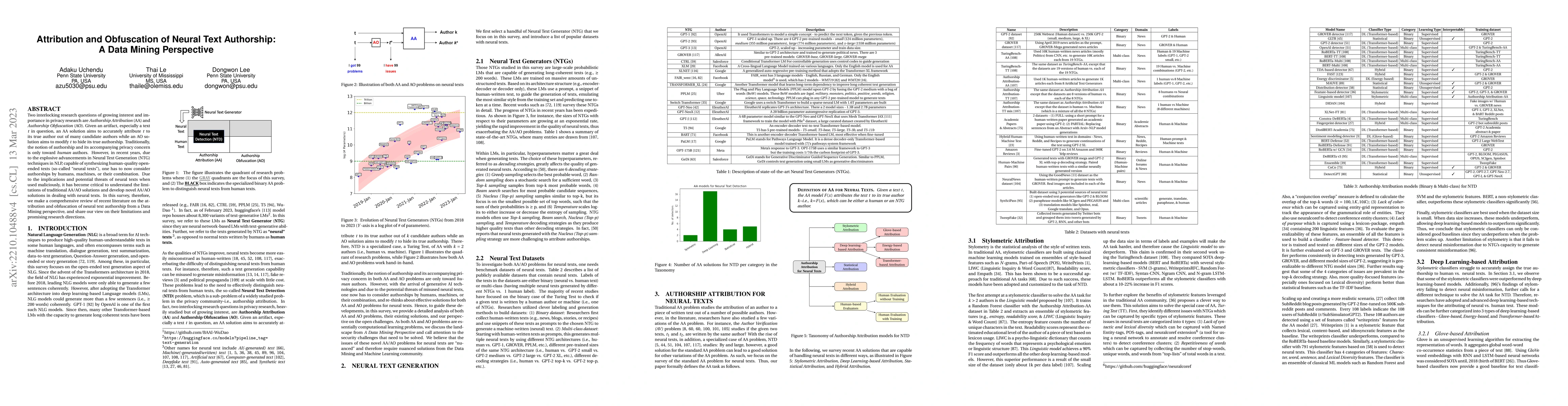 Thumbnail for Attribution and Obfuscation of Neural Text Authorship: A Data Mining
  Perspective