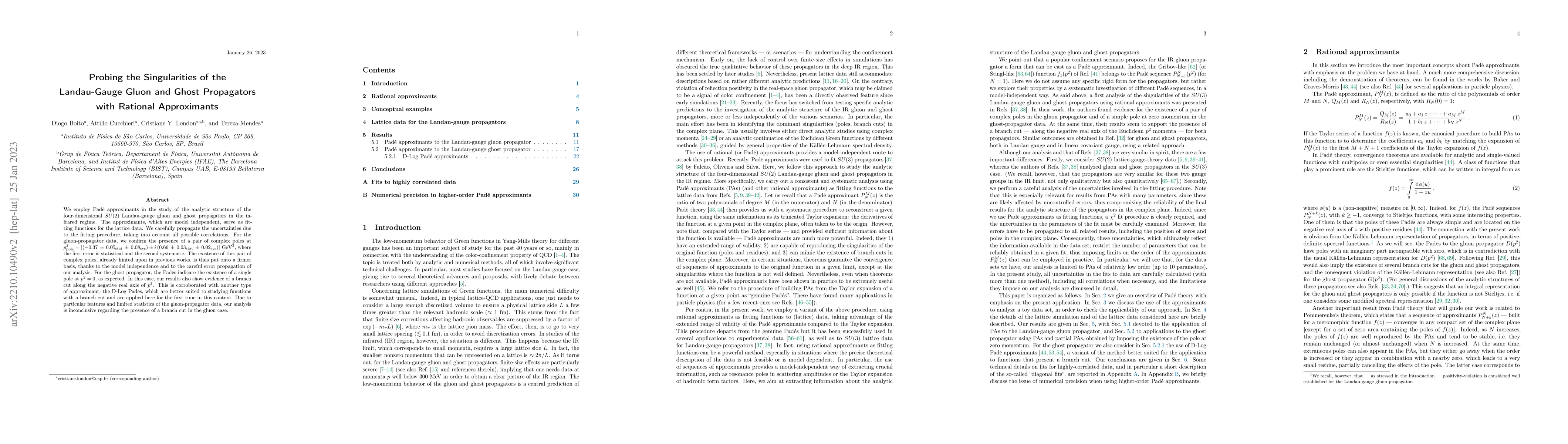 Thumbnail for Probing the singularities of the Landau-gauge gluon and ghost
  propagators with rational approximants