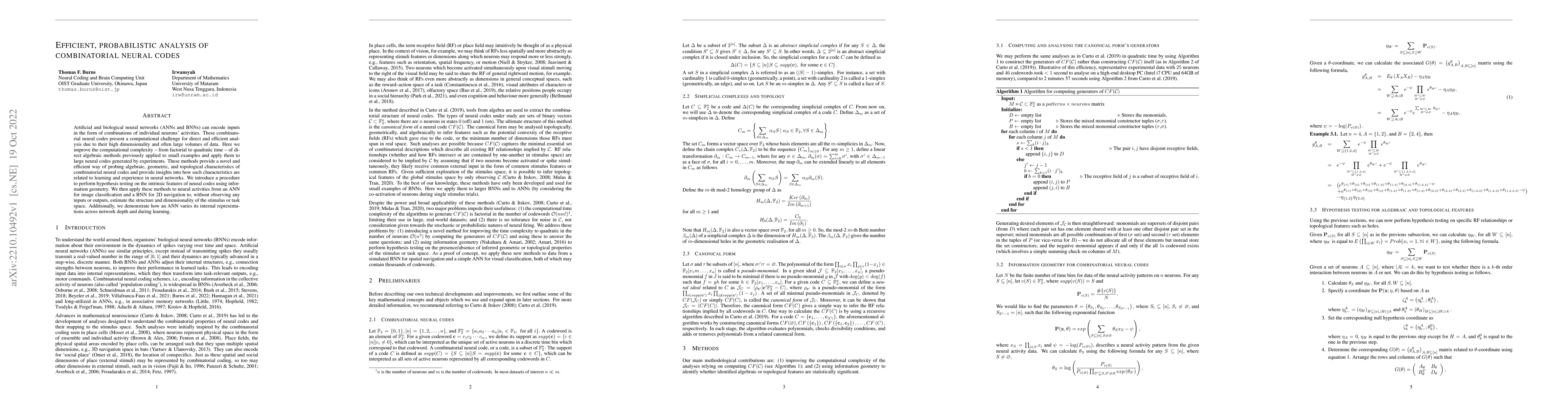 Thumbnail for Efficient, probabilistic analysis of combinatorial neural codes
