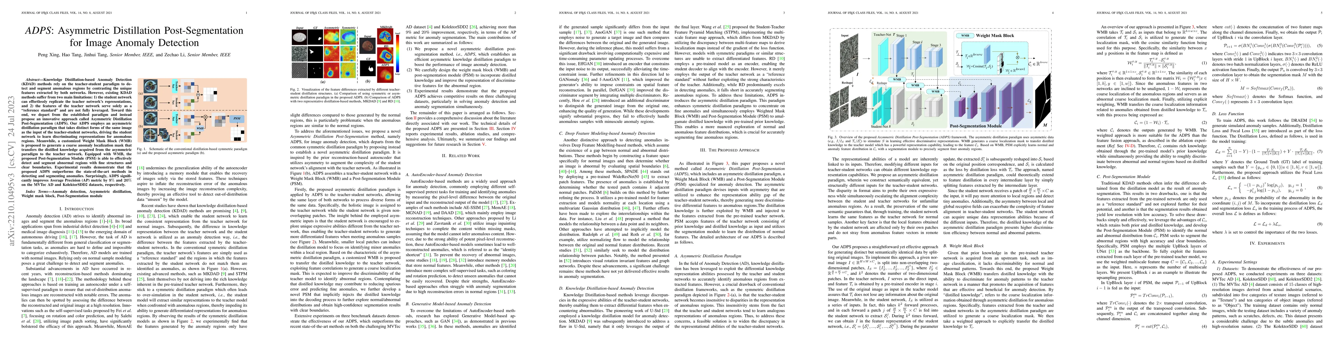 Thumbnail for ADPS: Asymmetric Distillation Post-Segmentation for Image Anomaly
  Detection