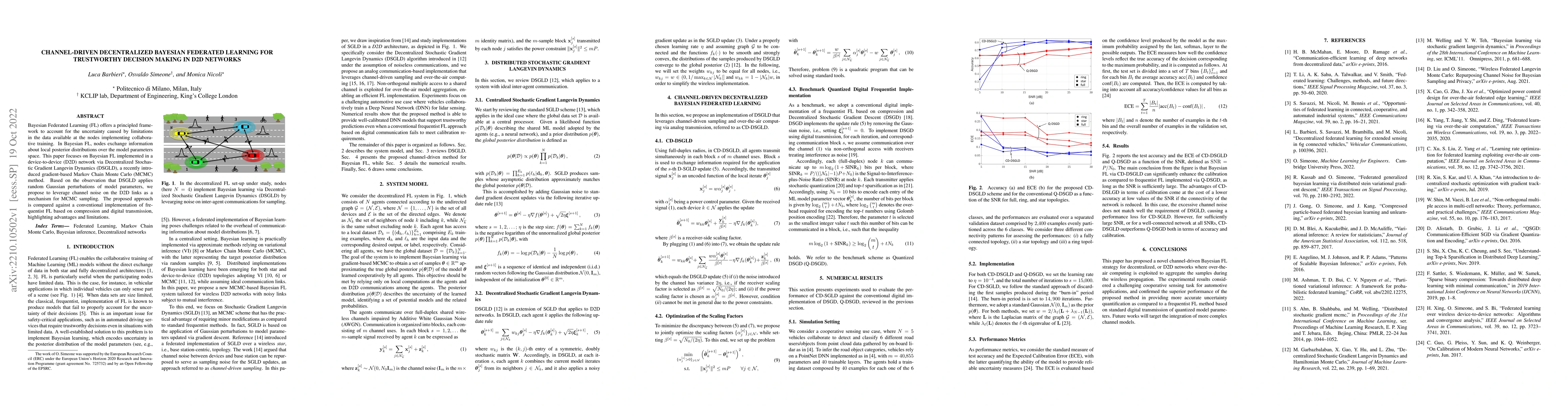 Thumbnail for Channel-driven Decentralized Bayesian Federated Learning for Trustworthy
  Decision Making in D2D Networks