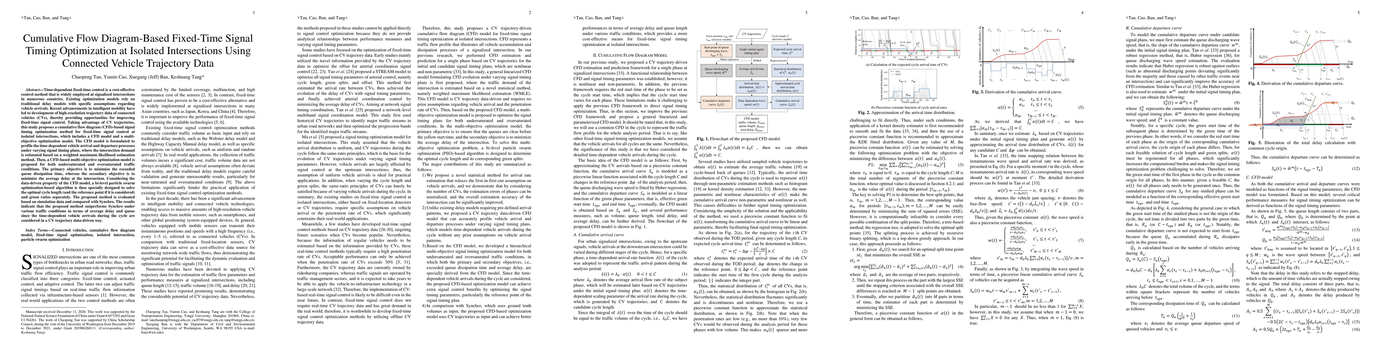 Thumbnail for Cumulative Flow Diagram-Based Fixed-Time Signal Timing Optimization at
  Isolated Intersections Using Connected Vehicle Trajectory Data