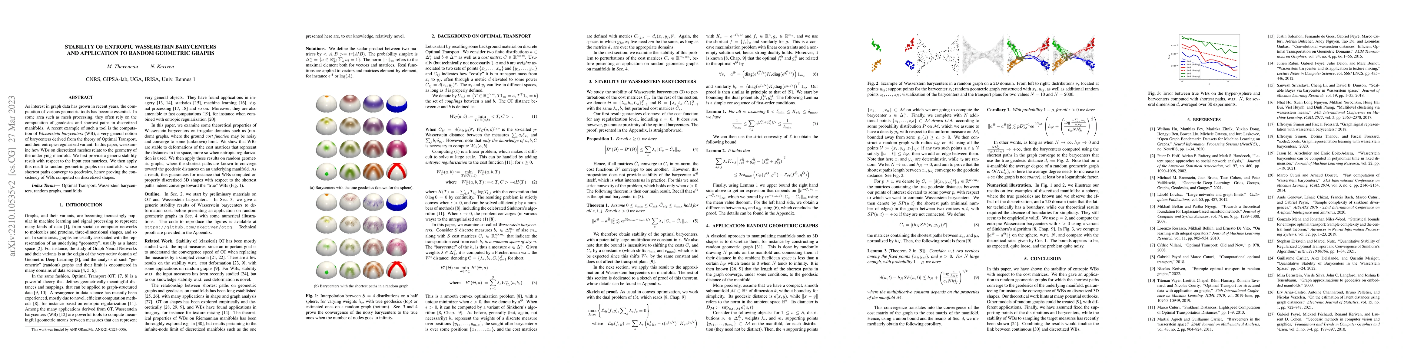 Thumbnail for Stability of Entropic Wasserstein Barycenters and application to random
  geometric graphs