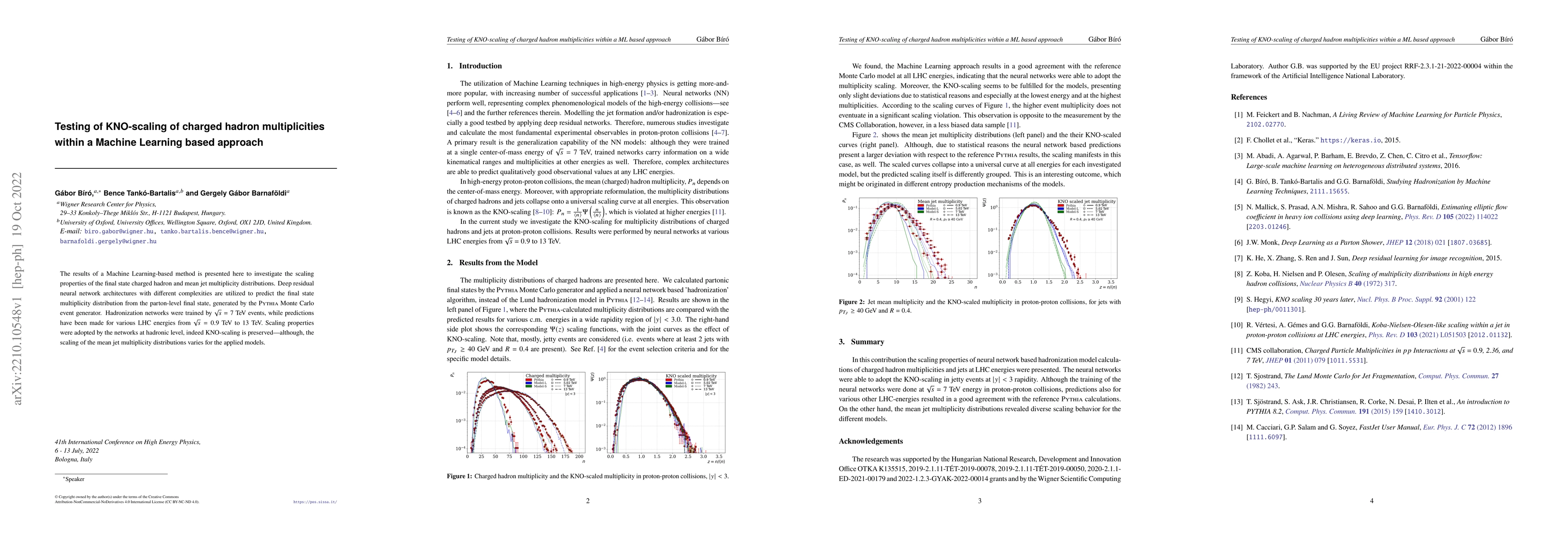 Thumbnail for Testing of KNO-scaling of charged hadron multiplicities within a Machine
  Learning based approach