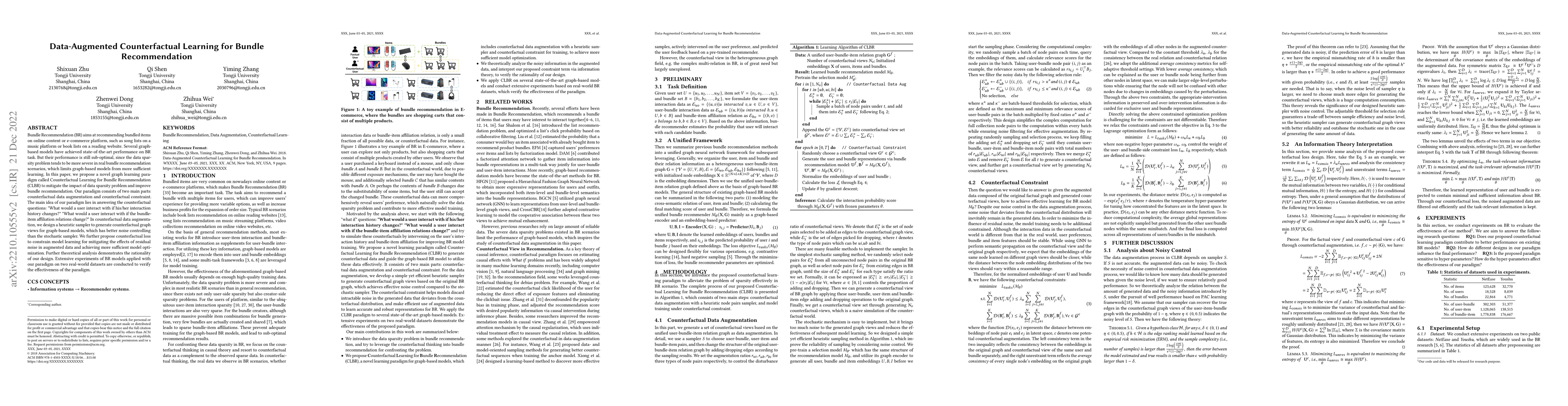 Thumbnail for Data-Augmented Counterfactual Learning for Bundle Recommendation