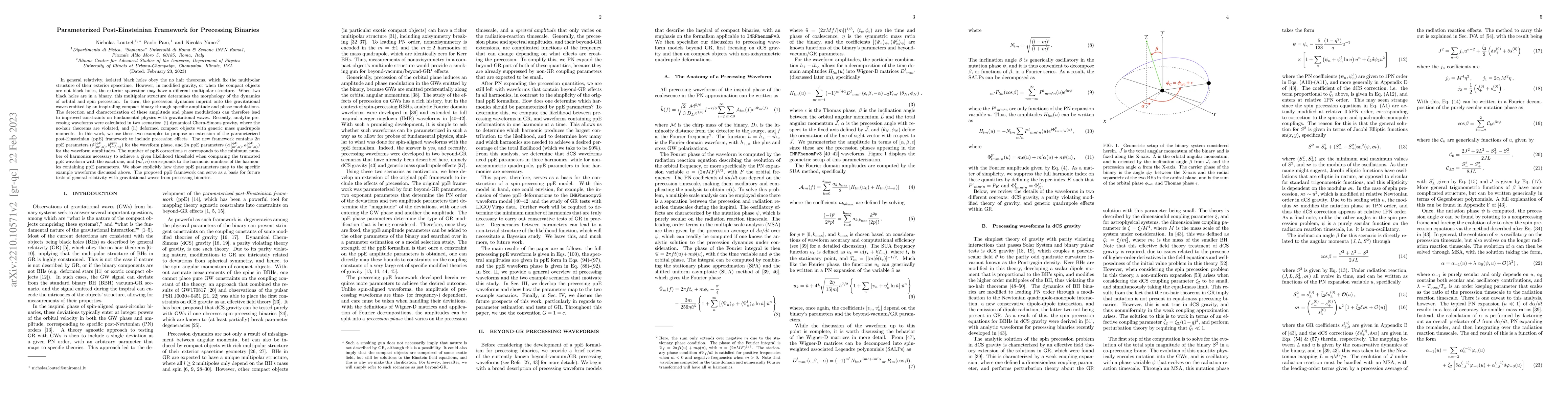 Thumbnail for Parameterized Post-Einsteinian Framework for Precessing Binaries