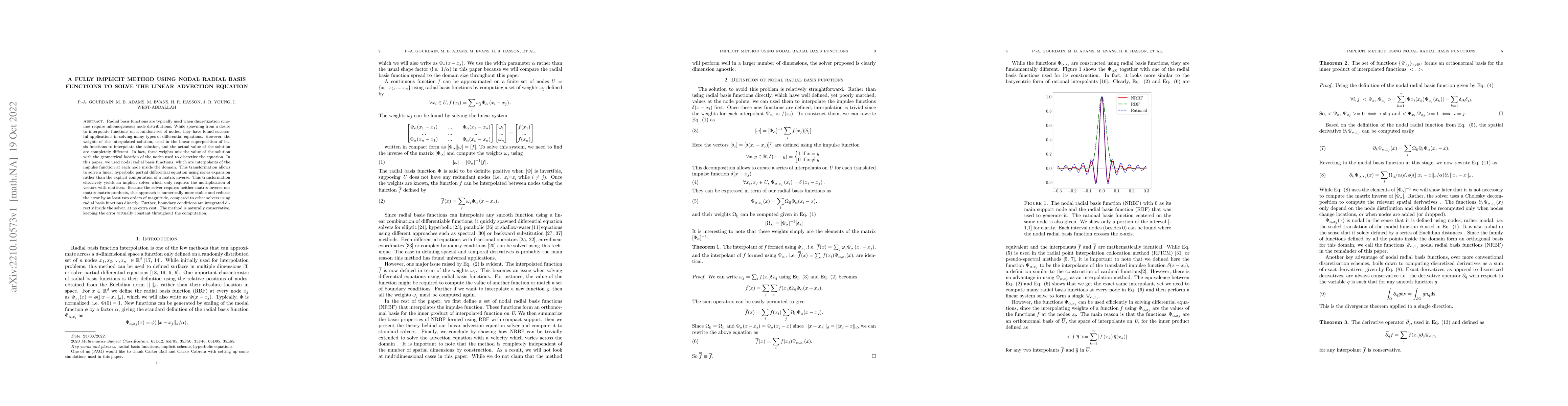 Thumbnail for A fully implicit method using nodal radial basis functions to solve the
  linear advection equation