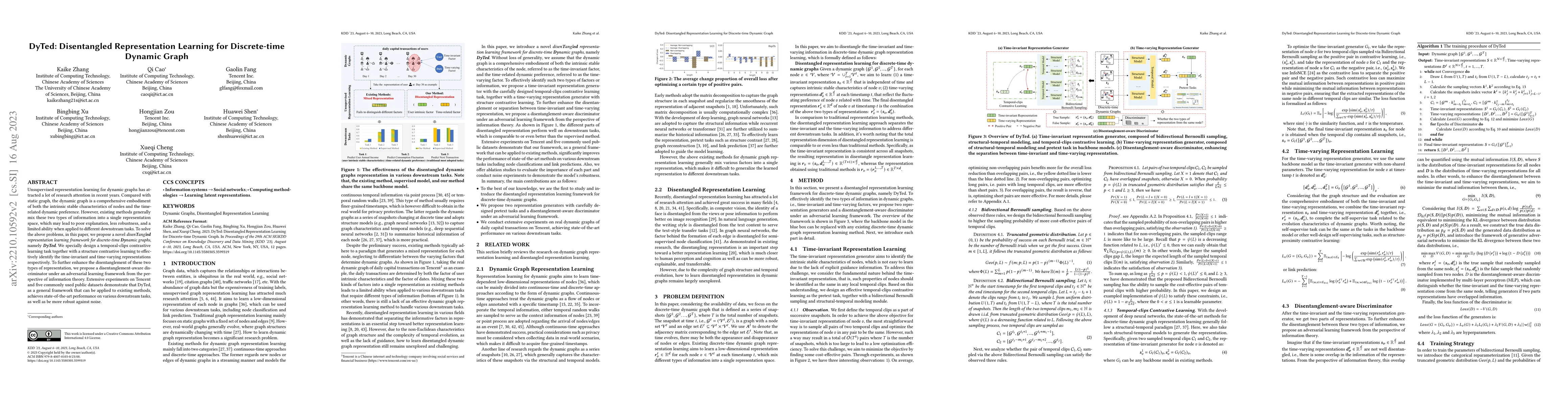 Thumbnail for DyTed: Disentangled Representation Learning for Discrete-time Dynamic
  Graph