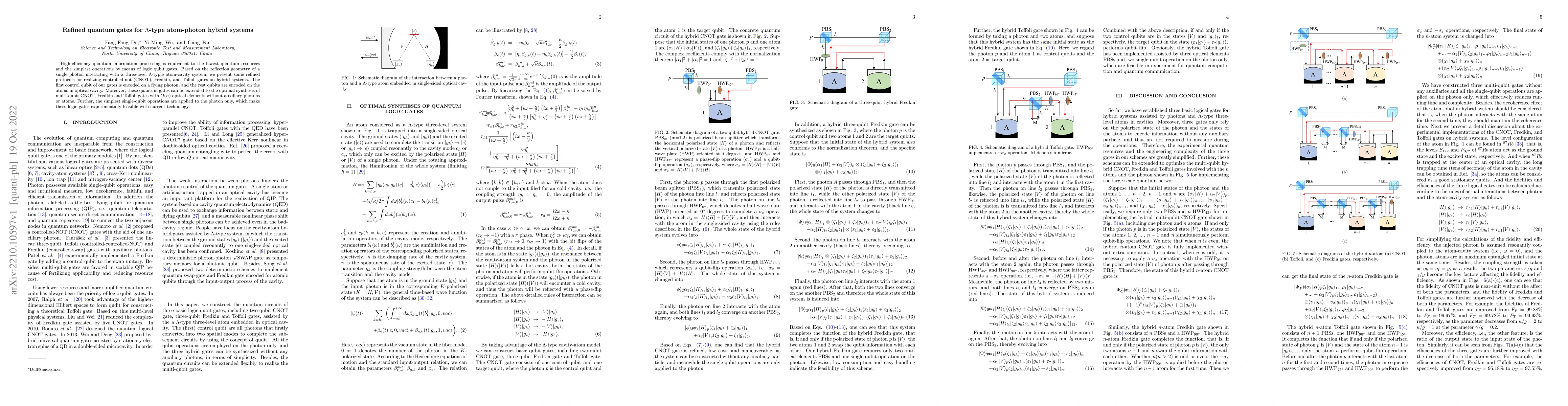Thumbnail for Refined quantum gates for $\Lambda$-type atom-photon hybrid systems