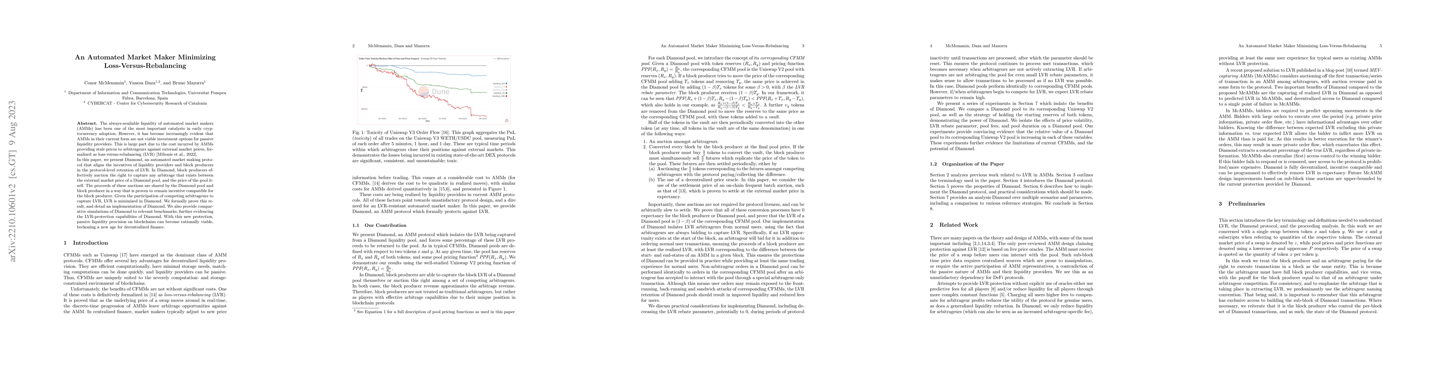 Thumbnail for An Automated Market Maker Minimizing Loss-Versus-Rebalancing
