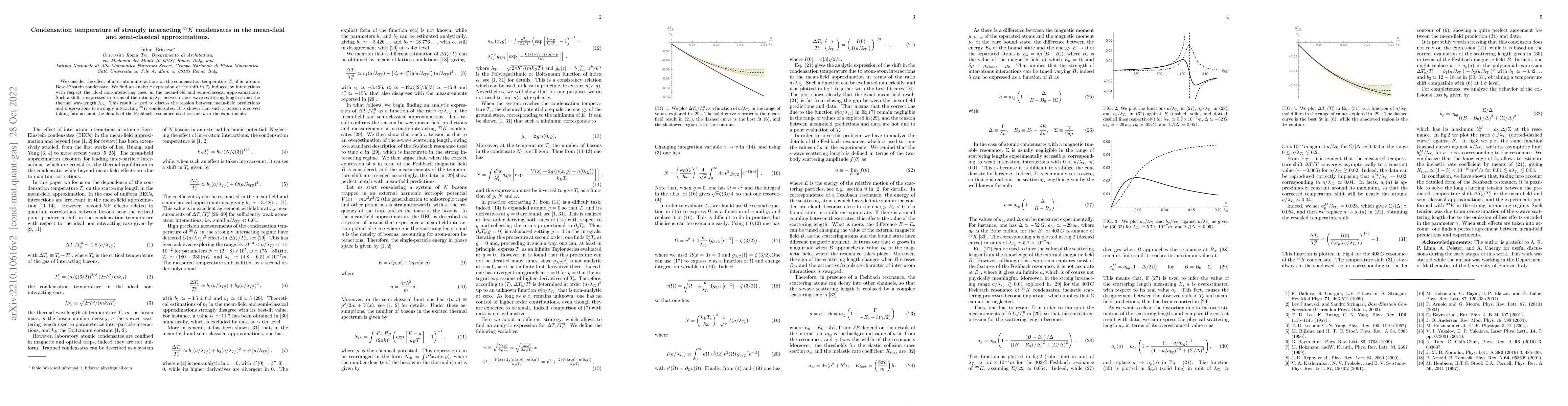 Thumbnail for Condensation temperature of strongly interacting $^{39}K$ condensates in
  the mean-field and semi-classical approximations