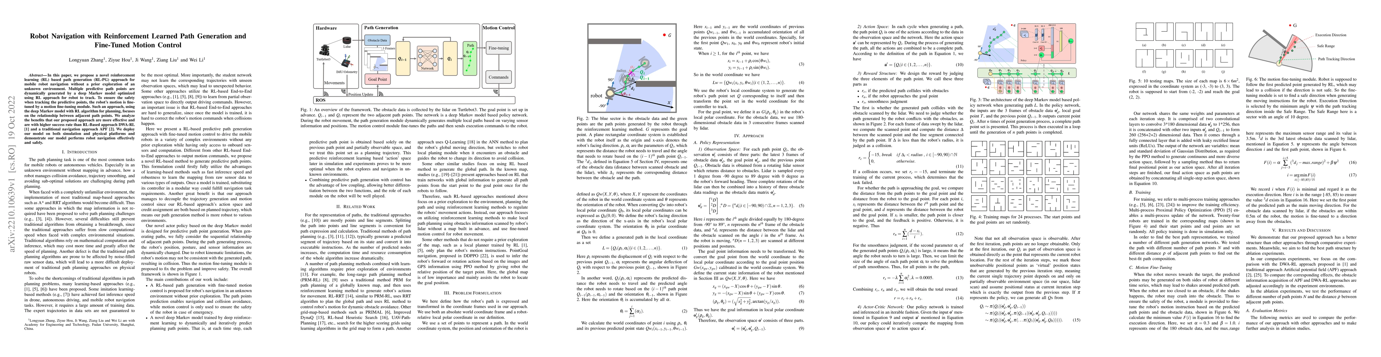Thumbnail for Robot Navigation with Reinforcement Learned Path Generation and
  Fine-Tuned Motion Control