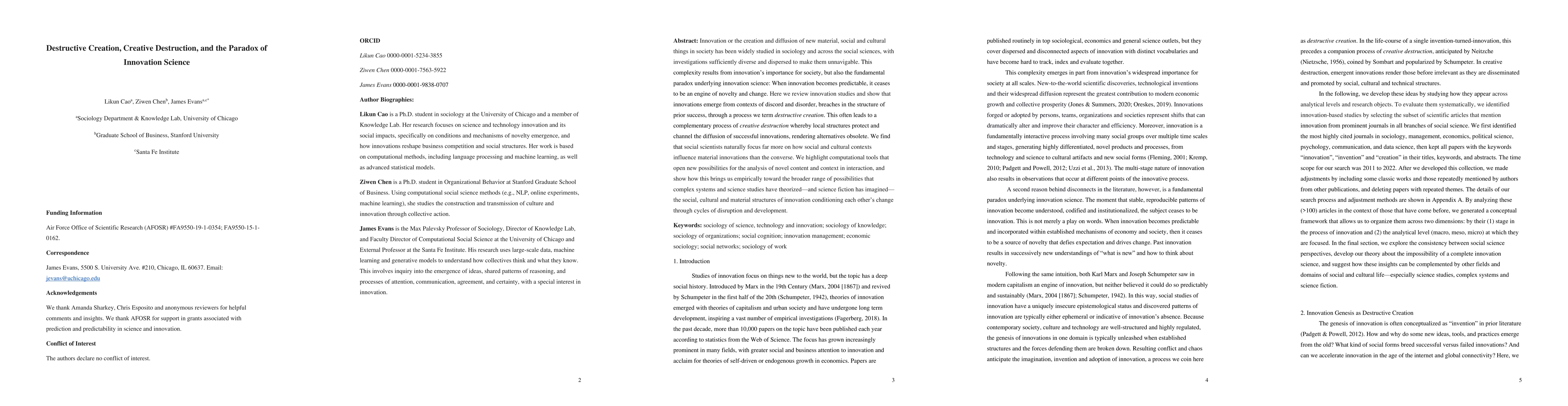 Thumbnail for Destructive Creation, Creative Destruction, and the Paradox of
  Innovation Science