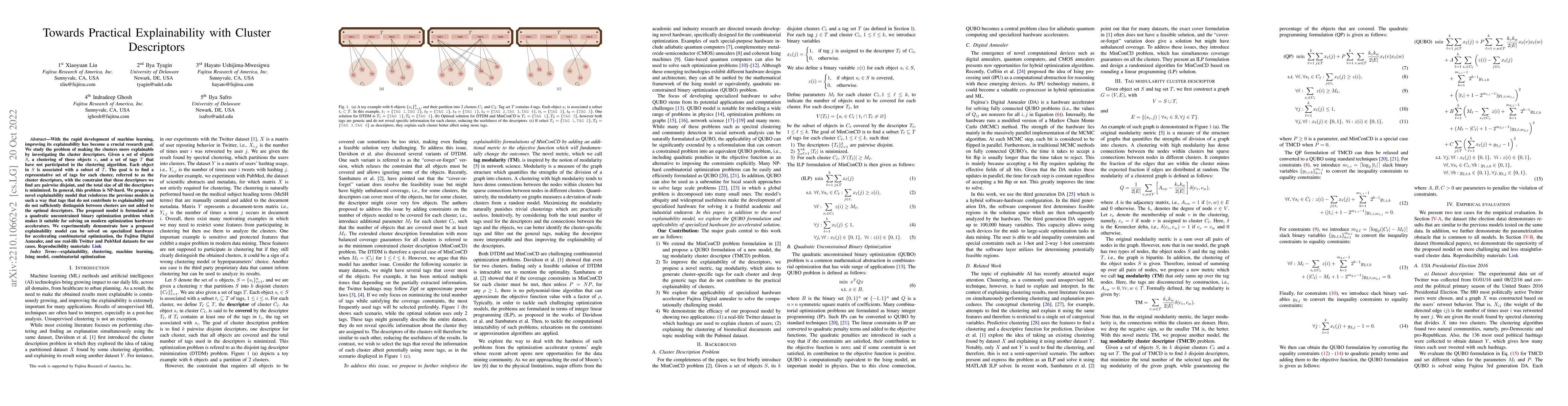 Thumbnail for Towards Practical Explainability with Cluster Descriptors