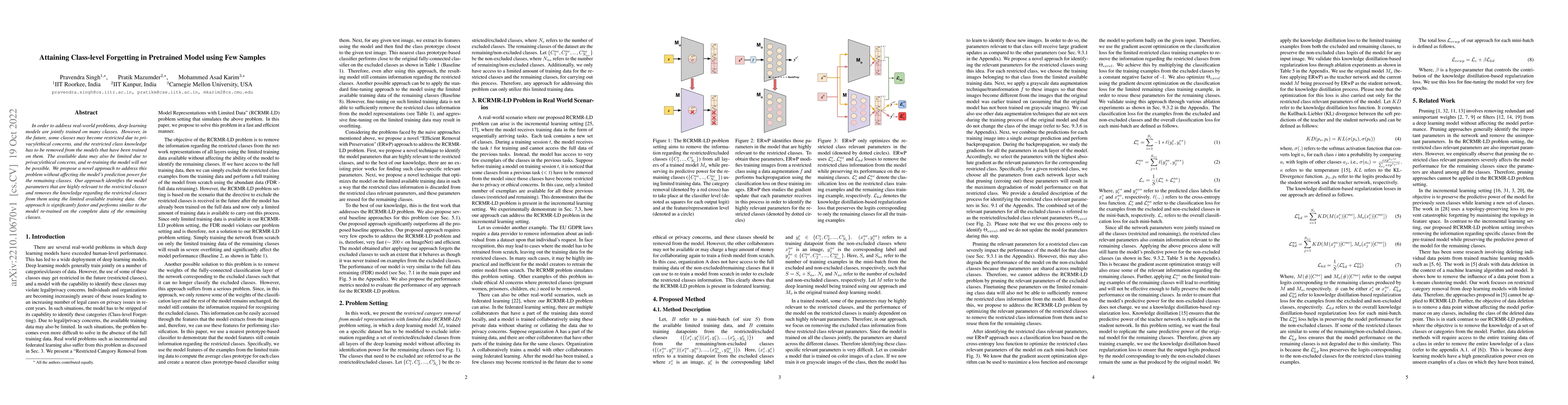 Thumbnail for Attaining Class-level Forgetting in Pretrained Model using Few Samples