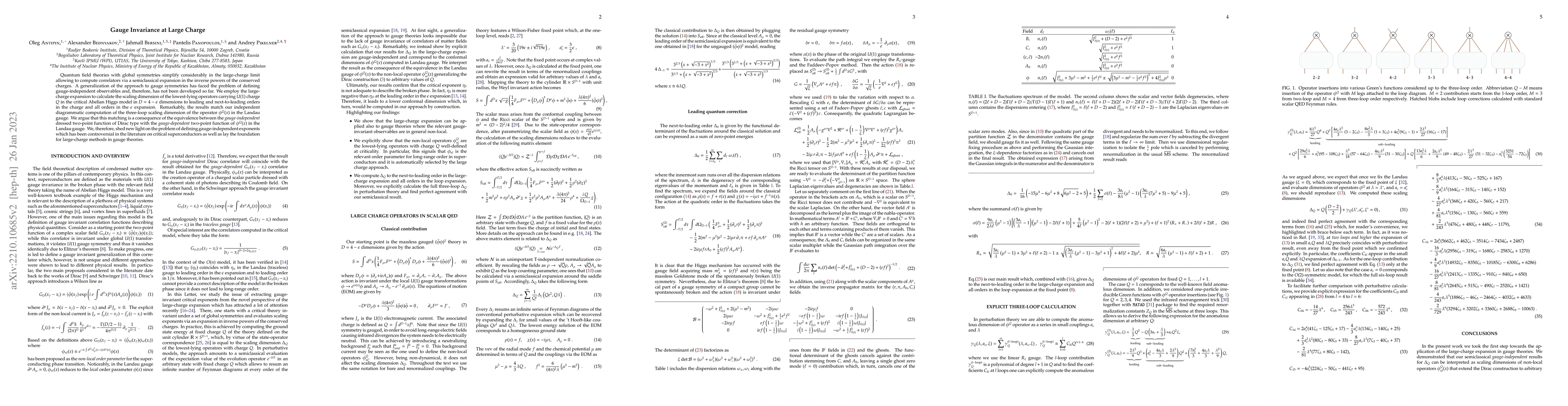 Thumbnail for Gauge Invariance at Large Charge