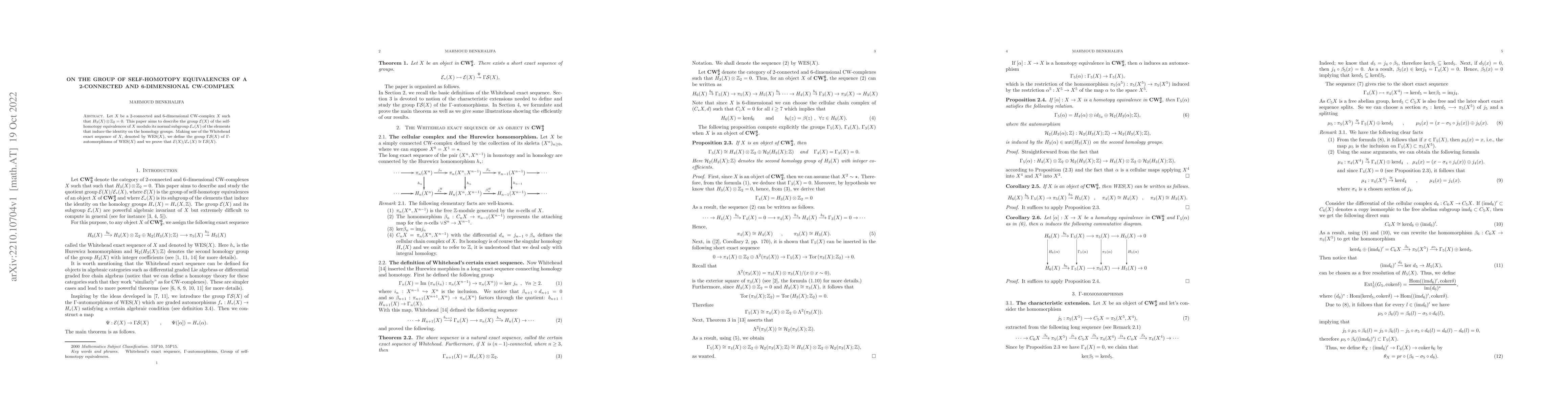 Thumbnail for On the group of self-homotopy equivalences of a 2-connected and
  6-dimensional CW-complex