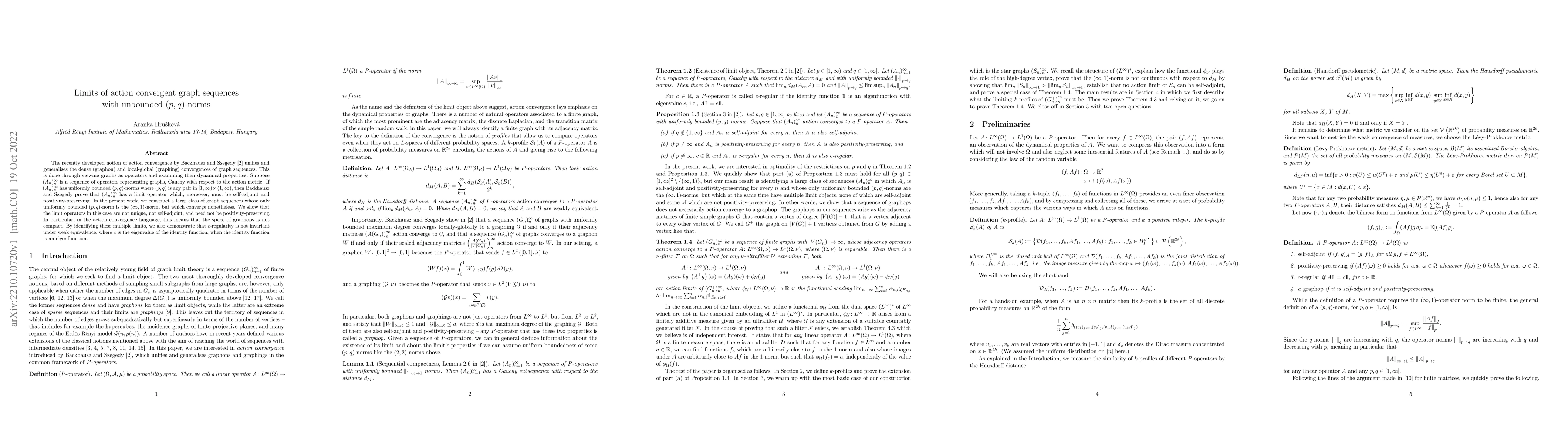 Thumbnail for Limits of action convergent graph sequences with unbounded $(p,q)$-norms