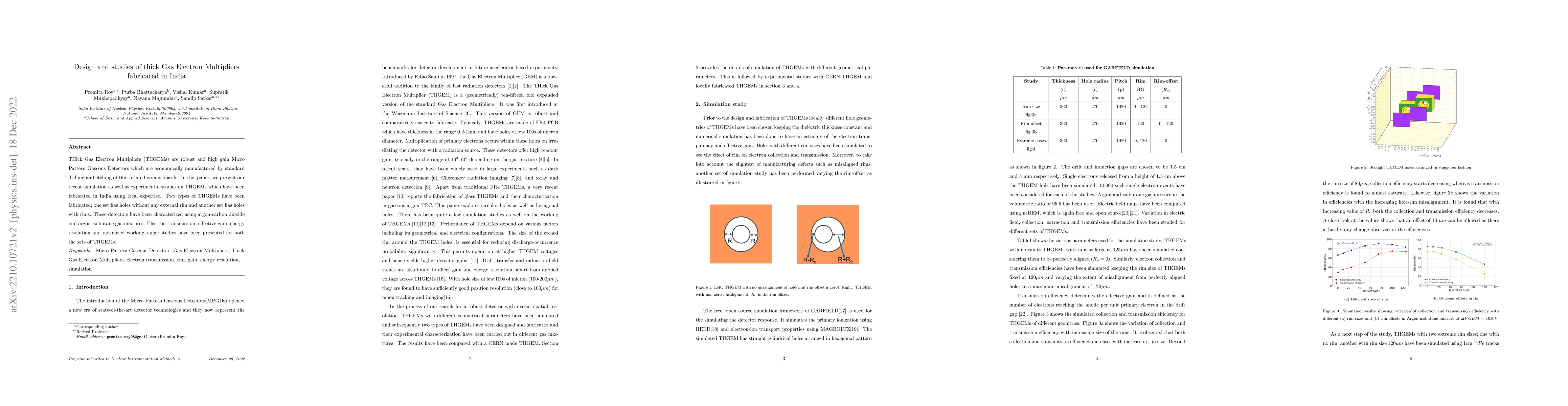 Thumbnail for Design and studies of thick Gas Electron Multipliers fabricated in India