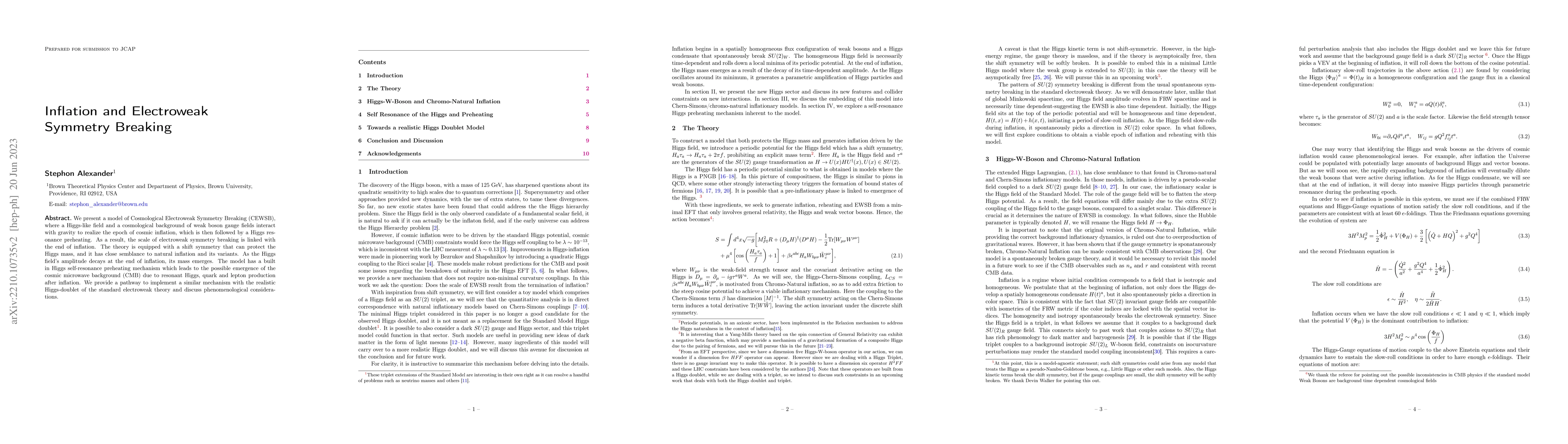 Thumbnail for Inflation and Electroweak Symmetry Breaking