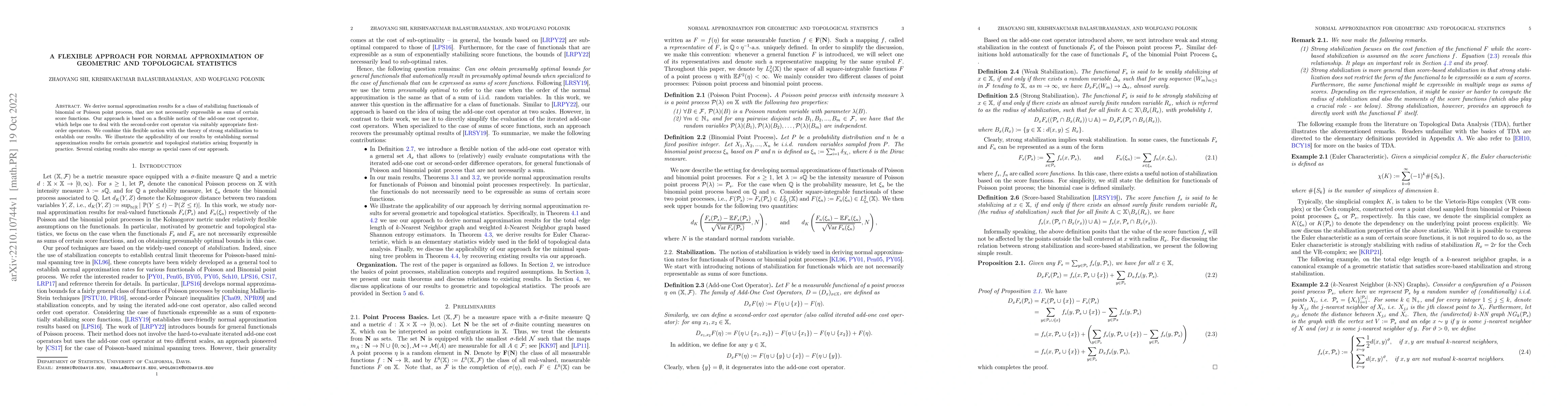 Thumbnail for A Flexible Approach for Normal Approximation of Geometric and
  Topological Statistics