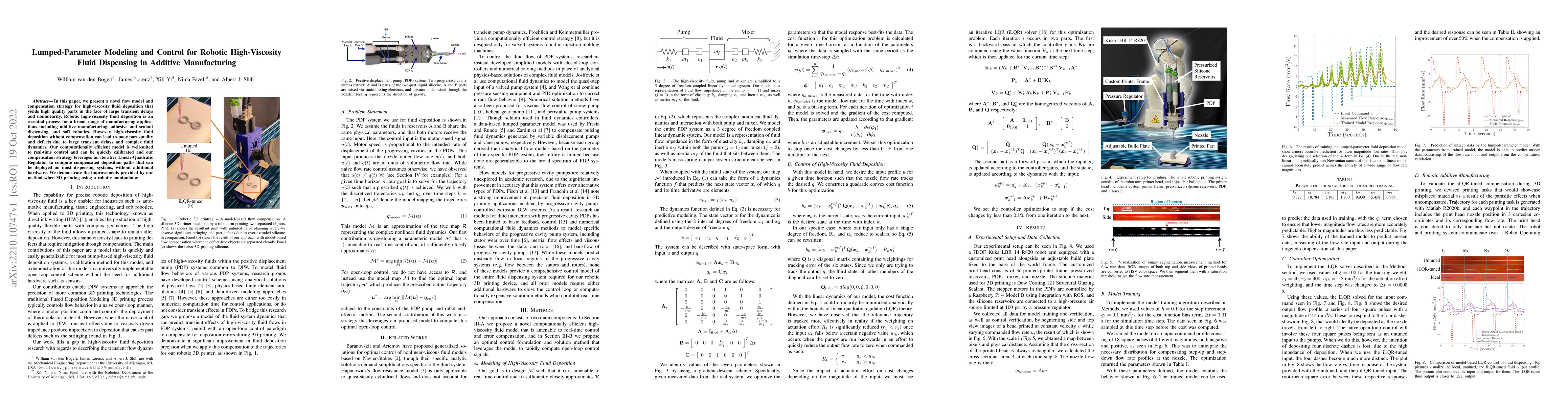 Thumbnail for Lumped-Parameter Modeling and Control for Robotic High-Viscosity Fluid
  Dispensing in Additive Manufacturing