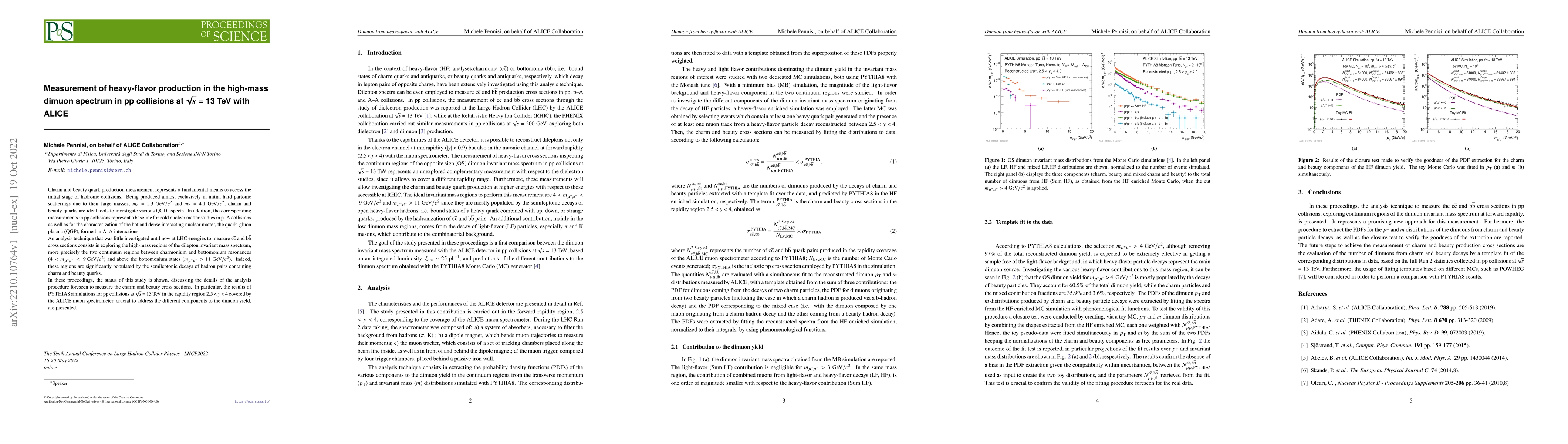 Thumbnail for Measurement of heavy-flavor production in the high-mass dimuon spectrum
  in pp collisions at $\sqrt{s}$ = 13 TeV with ALICE