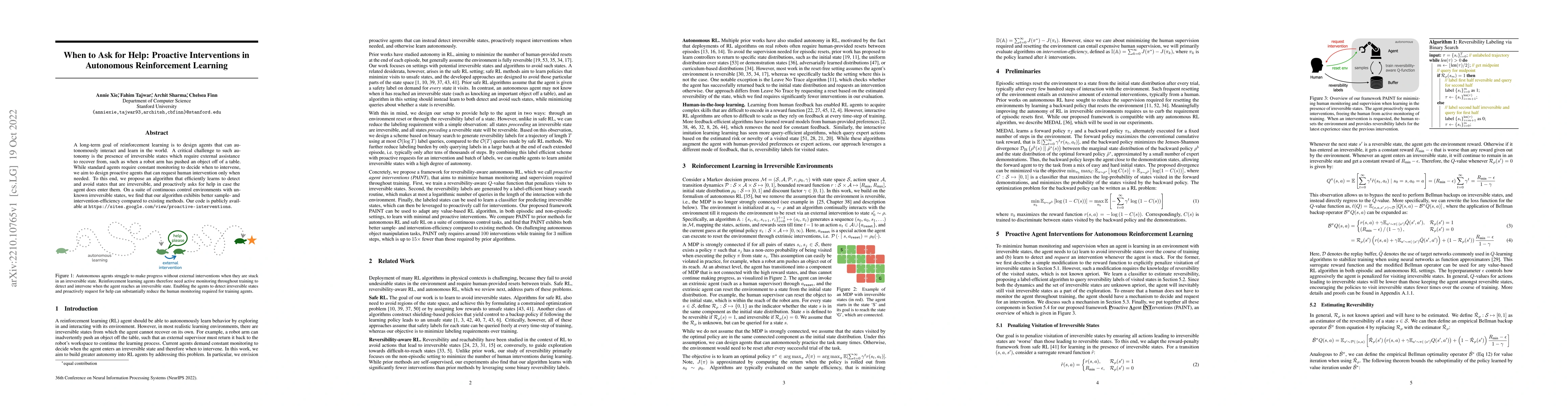 Thumbnail for When to Ask for Help: Proactive Interventions in Autonomous
  Reinforcement Learning