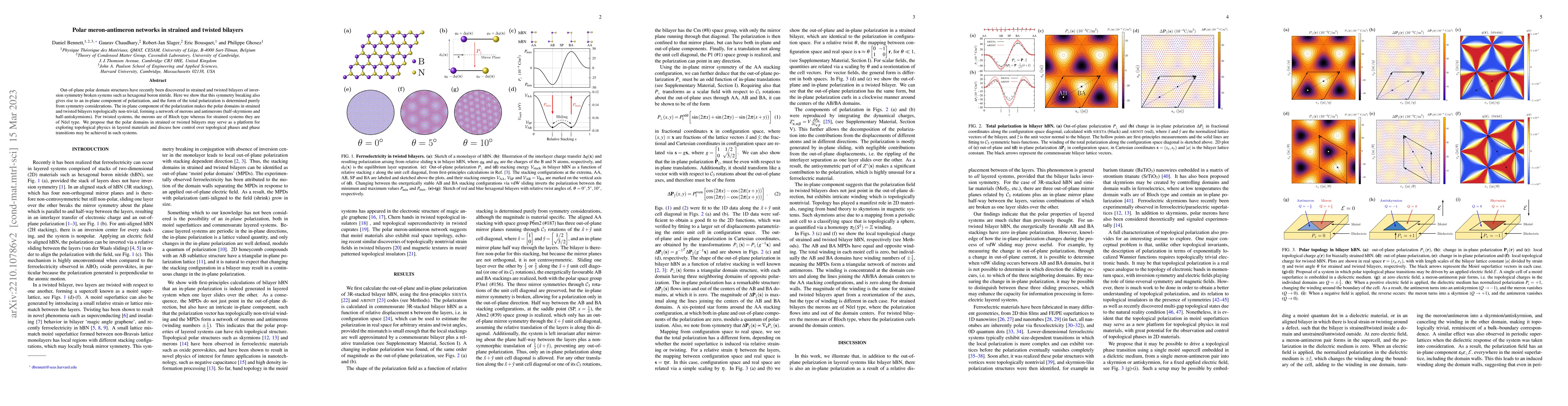 Thumbnail for Polar meron-antimeron networks in strained and twisted bilayers