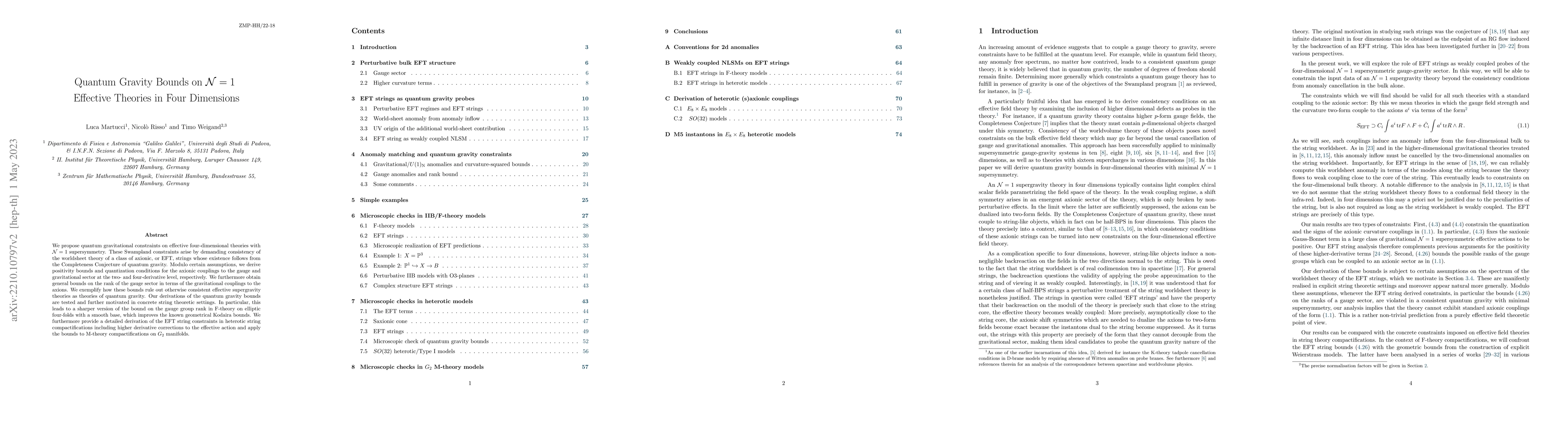 Thumbnail for Quantum Gravity Bounds on N=1 Effective Theories in Four Dimensions
