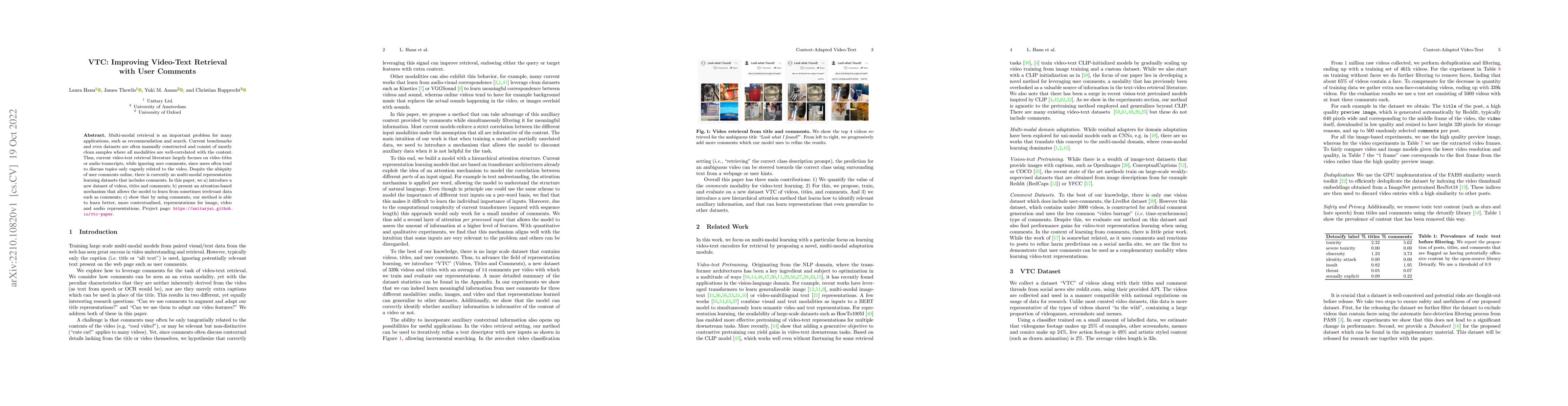 Thumbnail for VTC: Improving Video-Text Retrieval with User Comments