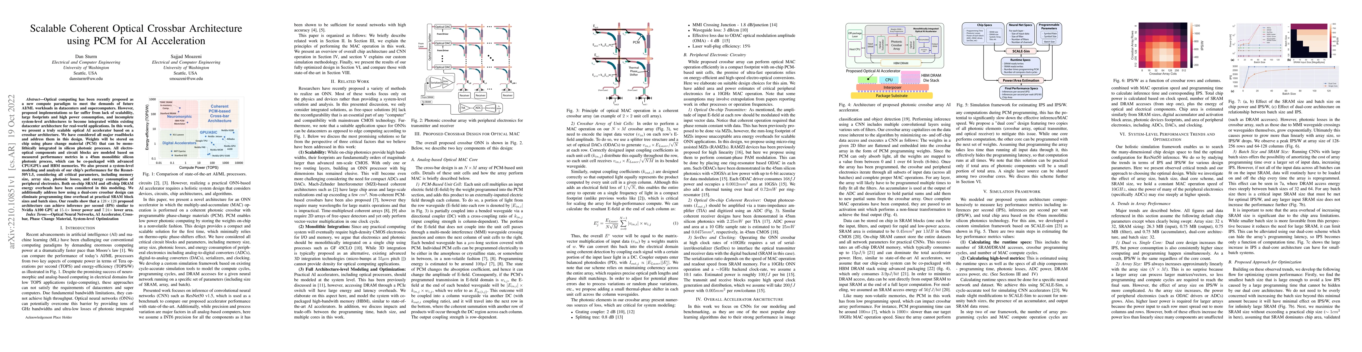 Thumbnail for Scalable Coherent Optical Crossbar Architecture using PCM for AI
  Acceleration