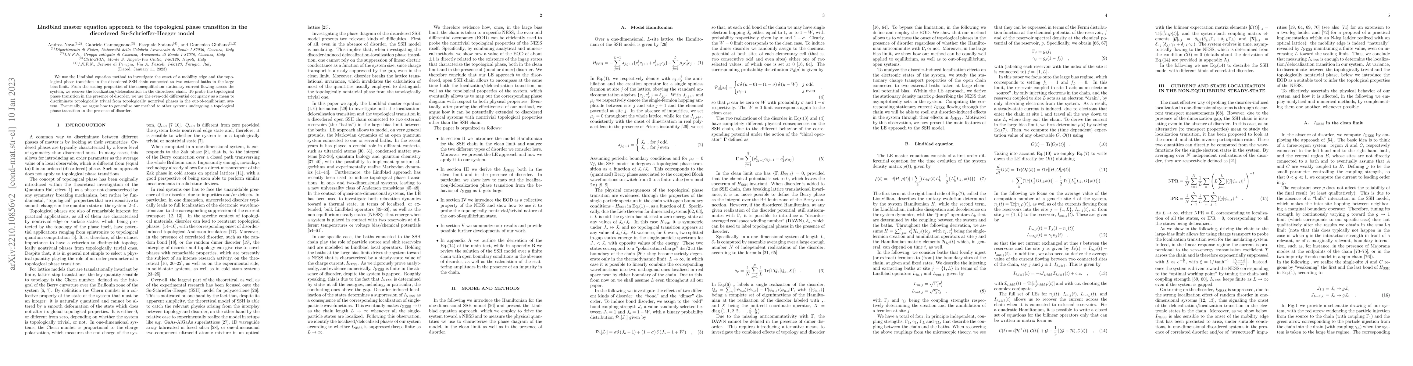 Thumbnail for Lindblad master equation approach to the topological phase transition in
  the disordered Su-Schrieffer-Heeger model