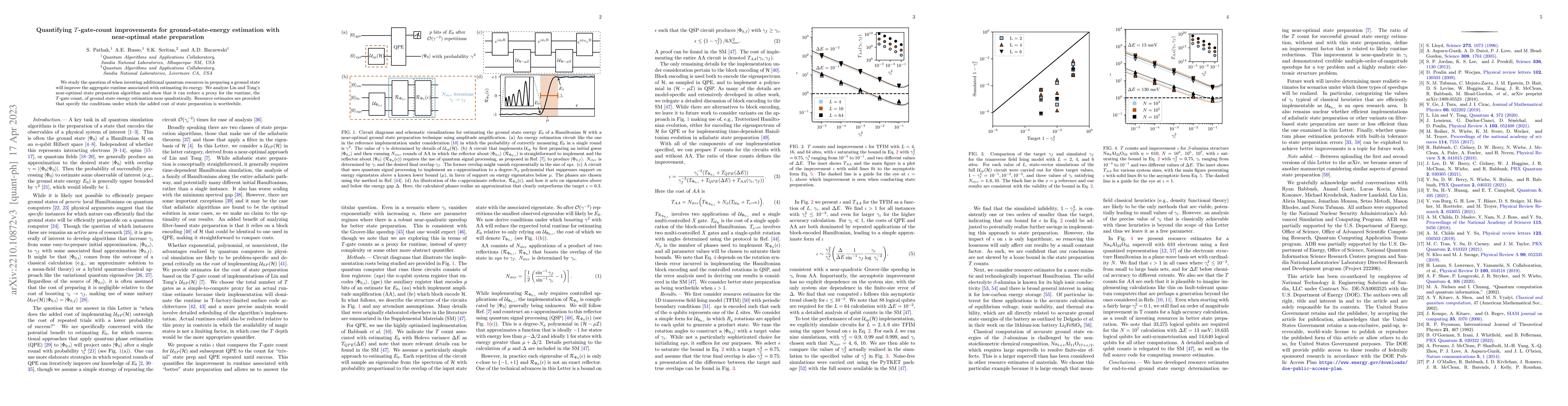 Thumbnail for Quantifying $T$-gate-count improvements for ground-state-energy
  estimation with near-optimal state preparation