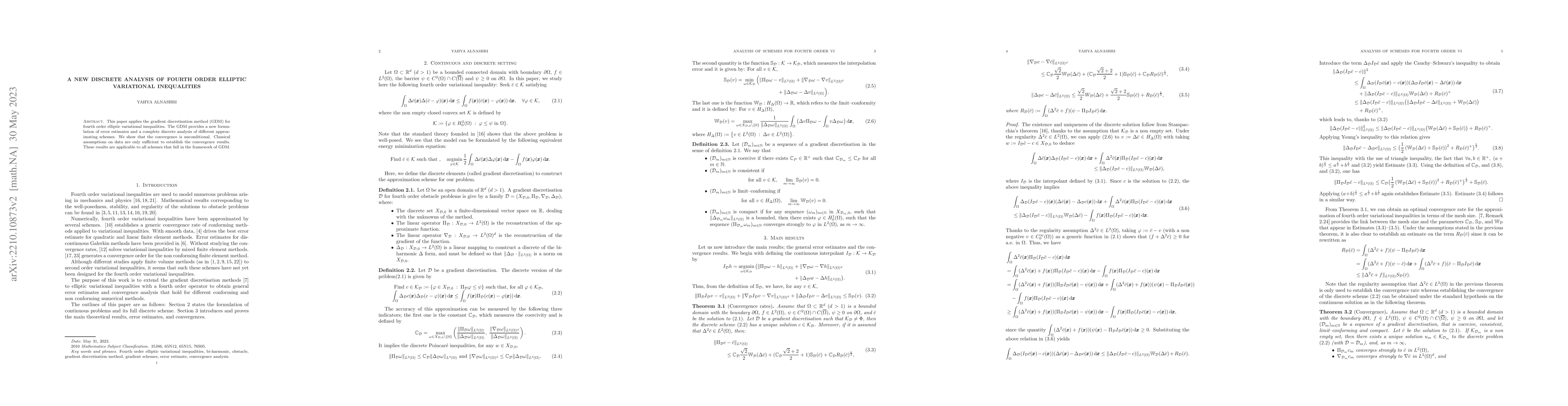 Thumbnail for A new Discrete Analysis Of Fourth Order Elliptic Variational
  Inequalities