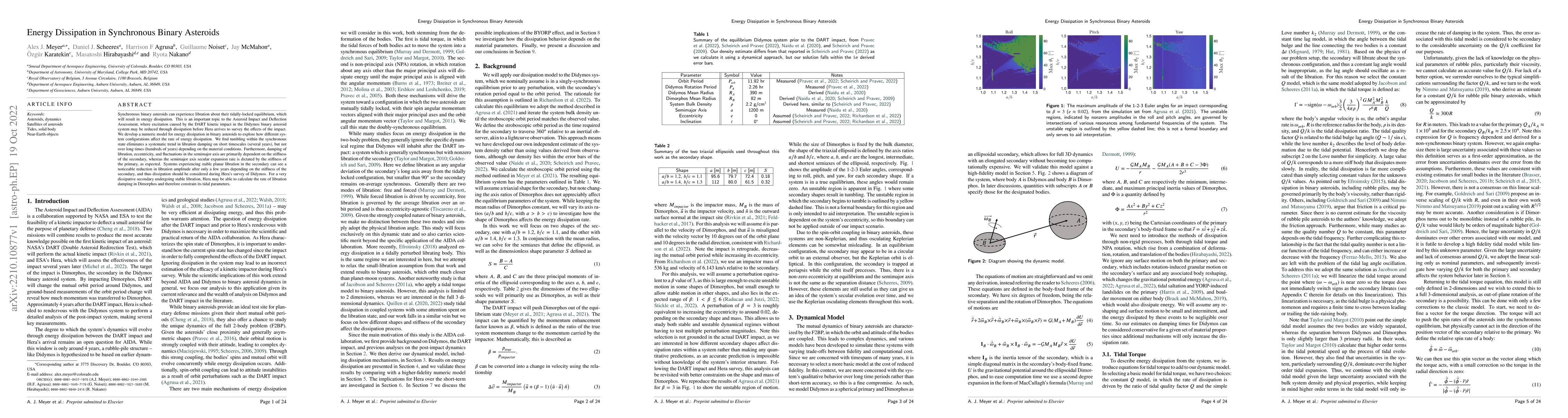 Thumbnail for Energy Dissipation in Synchronous Binary Asteroids